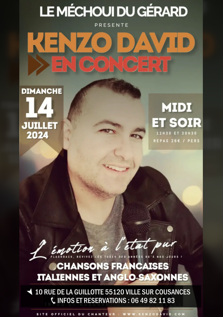 Ville sur Cousances (55) Kenzo David en concert